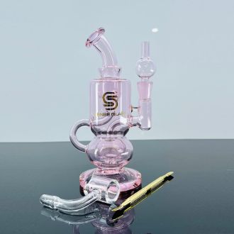 Sense Glass Mini Dab Rig Kit - 10mm Quartz Banger - 6.3 Inch - P/LV - Assorted