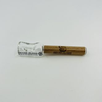 Sense Glass Mini Handpipe With Wood Handle