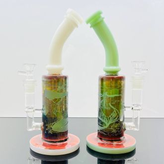 Sense Glass Neck Bend Waterpipe With Siren Design - 10 Inch - Assorted - Price Per Piece