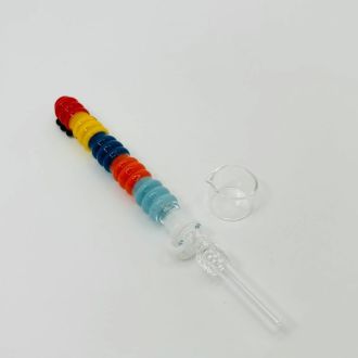 Sense Glass Nectar Collector - 8 Inch - 5 Color Design with 3 Dots
