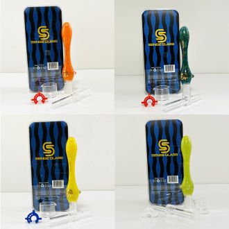 Sense Glass Marble Design Nectar Collector In Custom Box - Assorted Colors - Price Per Piece