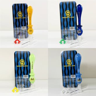 Sense Glass Nectar Collector In Custom Box - Assorted Colors - Price Per Piece