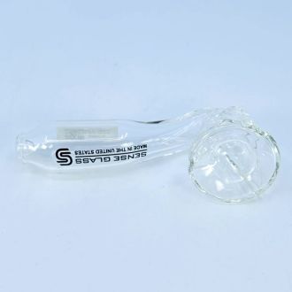 Sense Glass Sherlock Handpipe 4 Inch -  Flower Clear - Hpsg28