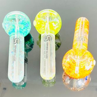 Sense Glass Spoon Handpipe With Glycerin Filled  - 5 Inch - Assorted - Price Per Piece