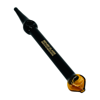 Sense Glass Straw With Sippers - Black Tube - 7 Inch