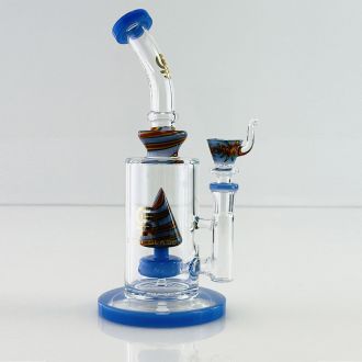Sense Glass Waterpipe 9.5" Inch - Bend Neck With Swirl Pyramid Perc - Assorted