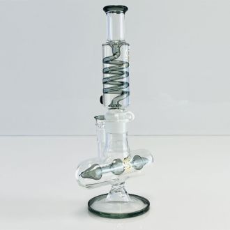 Sense Glass Waterpipe 14" Inches - Coil Glycerin Cylinder With Inline Perc - Assorted