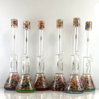 Sense Glass Waterpipe 18" Inch - Beaker - Assorted Designs Or Colors (WP-2533) - Price Per Piece