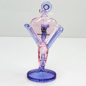 Sense Glass Waterpipe - 8.5" Inch - With Twin Hearts - Pink