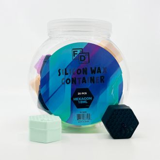 Silicon Wax Container Honeybee Hexagon - 18ml - 20 Count Per Jar