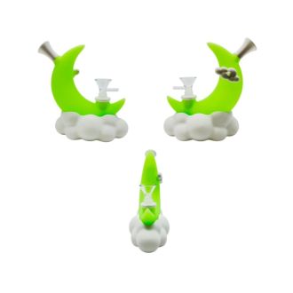 SILICONE WATERPIPE 6.3" MOON GLOW IN THE DARK