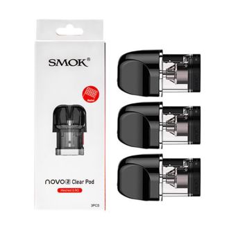 Novo 2 Replacement Clear Pods By Smok Mesh - 0.8 Ohm - 3 Pieces Per Pack