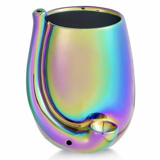 Fashion Craft Premium Roast & Toast Ceramic Stemless Wine Glass Pipe #82564