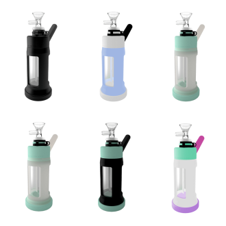 Stonerware Silicone and Glass Water Pipe - 6 Inch