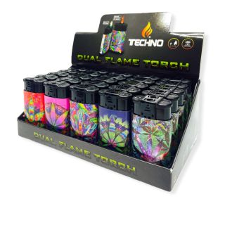 Techno Torch - Dual Flame Mix Designs - 25 Piece Per Display