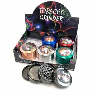 Grinder 63mm - 4 Parts With Dice - Assorted - Price Per Piece