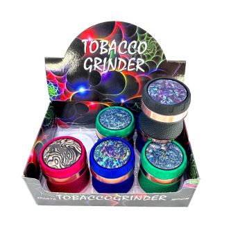 Tobacco Grinder 63mm - 4 Parts - Assorted Colors - GR303