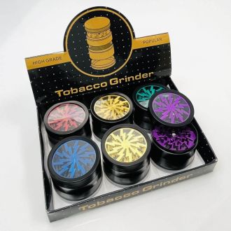 Tobacco Grinder 63mm - 4 Parts - Thunderbolt  - Assorted Colors - Price Per Piece