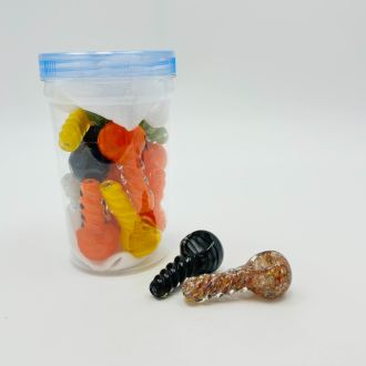 Twist Glass Colored Handpipe - 2.5 Inch - Price Per Piece