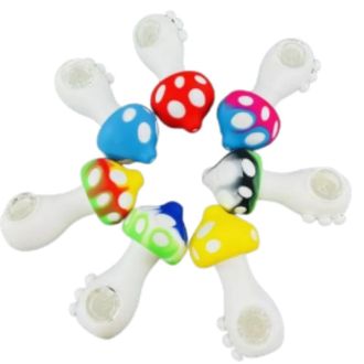Silicone Mushroom Handpipe - 4 Inch - Assorted Colors - Price Per Piece