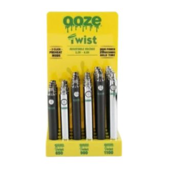 Ooze Twist Battery Display Pack - Yellow With 24 piece
