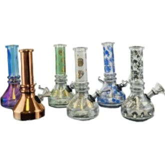 Glass Water Pipe - 6" Inch - Beaker - Assorted - Price Per Piece