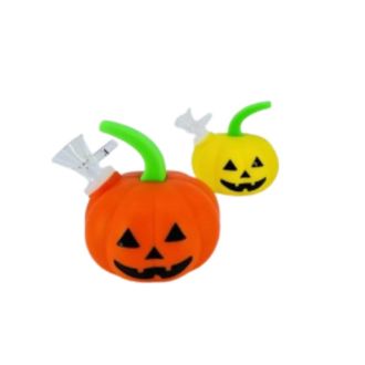 Waterpipe 4 Inch Silicone - Pumpkin Jack O'lantern" Halloween - Assorted - Price Per Piece
