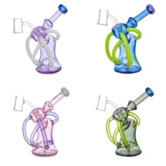 Aleaf Waterpipe 9" Inch - Quad Recycler With Banger - Venus - Assorted Colors - Al2012 - Price Per Piece