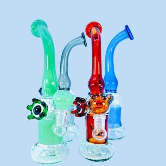 Eye Waterpipe With Color Neck 9 Inch