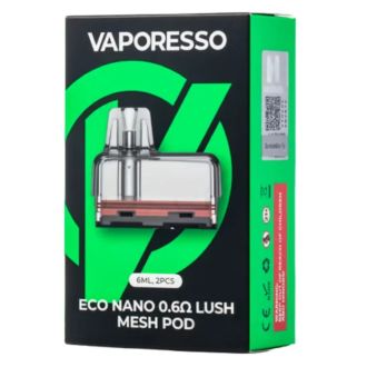 VAPORESSO ECO NANO 0.6 ohm LUSH MESH POD 6ml 2 Per Pack
