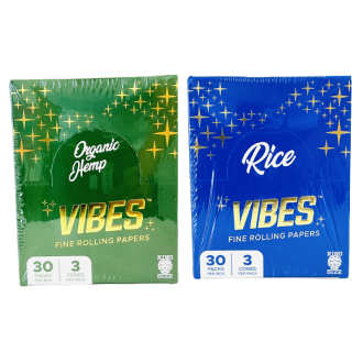 Vibes King Size Pre Rolled Cones - 3 Cones Per Pack - 30 Pack Per Box
