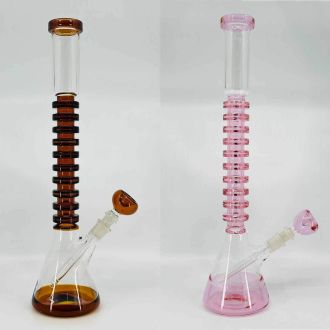 Waterpipe Beaker With Colors Rings - 16 Inch - Assorted -Price Per Piece