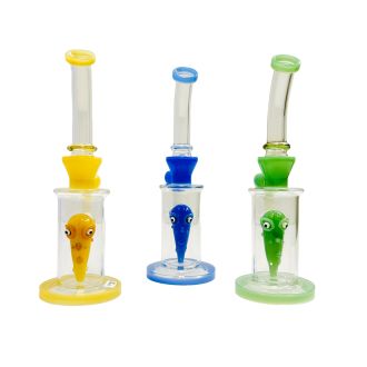 Waterpipe - 12 Inch - Bent Neck - With Character Perc - Assorted - Price Per Piece