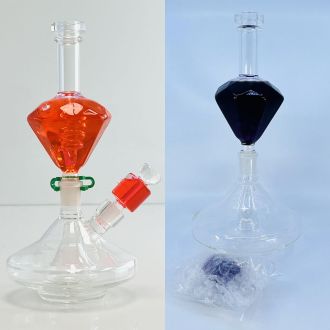 Waterpipe 10" Inch - Diamond With Glycerin - 2 Piece - Assorted Colors