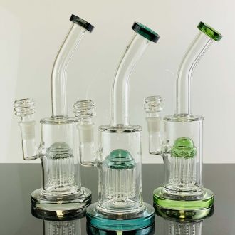 10'' Inch Glass Water Pipe With Honey Comb Perc And Glass Bowl