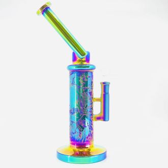 waterpipe, bong, iridescent waterpipe, 45 degree mouthpiece