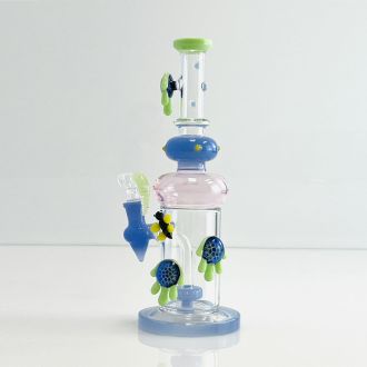 Waterpipe 12" Inch - Honey-Bee With Showerhead Perc - Assorted