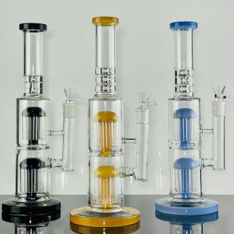 Waterpipe 14" Inch - Double Chamber Jellyfish - Assorted - Price Per Piece
