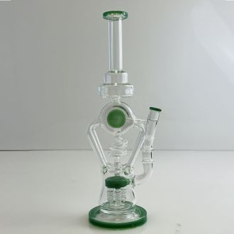 Waterpipe 15" Inch - Donut Recycler With Coil And Spring Perc - Assorted
