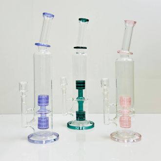Waterpipe 16" Bent Neck With Double Matrix Perc - Assorted - Price Per Piece