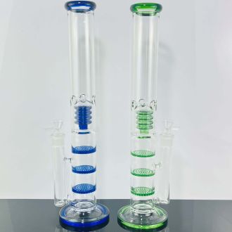 Waterpipe 16" Inches - Straight Tube With 3 Honeycomb - Assorted - Price Per Piece