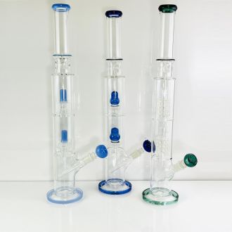 Waterpipe 21" Inch - Straight With Double Matrix Perc - Assorted - Price Per Piece