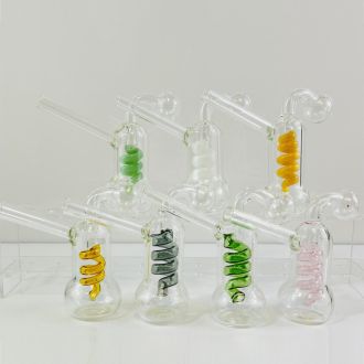 Waterpipe 4" Inch With Coil Oil Burner - Assorted - Price Per Piece