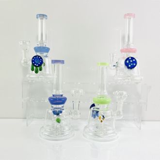 Waterpipe 7.5" Inch - Bell Base With Eye And Animal Design - Assorted - Price Per Piece
