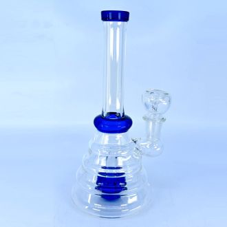 Waterpipe 7 Inch - Layered Glass With Inline Perc - Assorted Colors - Price Per Piece - WPLG191