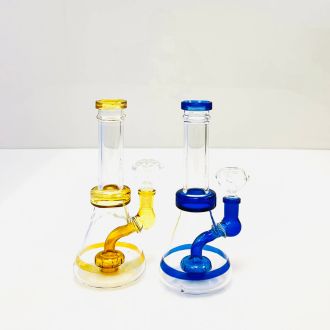 Waterpipe 8" Inch - Beaker With Showerhead Perc - Assorted - Price Per Piece