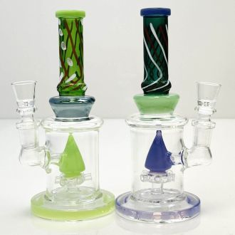Waterpipe 8" Inch - With Pyramid Perc - Assorted Design/colors - Price Per Piece