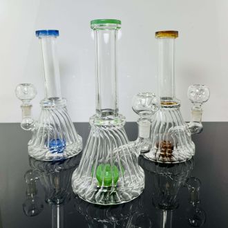 Waterpipe 8" Inch - Gummy Worm Design With Perc - Assorted - Price Per Piece
