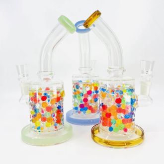 Waterpipe 8" Inch Fancy With Ball Showerhead Perc - Assorted - Price Per Piece