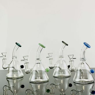 Waterpipe 6" Inch - Bubble Shape With Bend Neck - Assorted - Price Per Piece